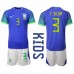 Brasilien Thiago Silva #3 Replika Babykläder Borta matchkläder barn VM 2022 Korta ärmar (+ Korta byxor)